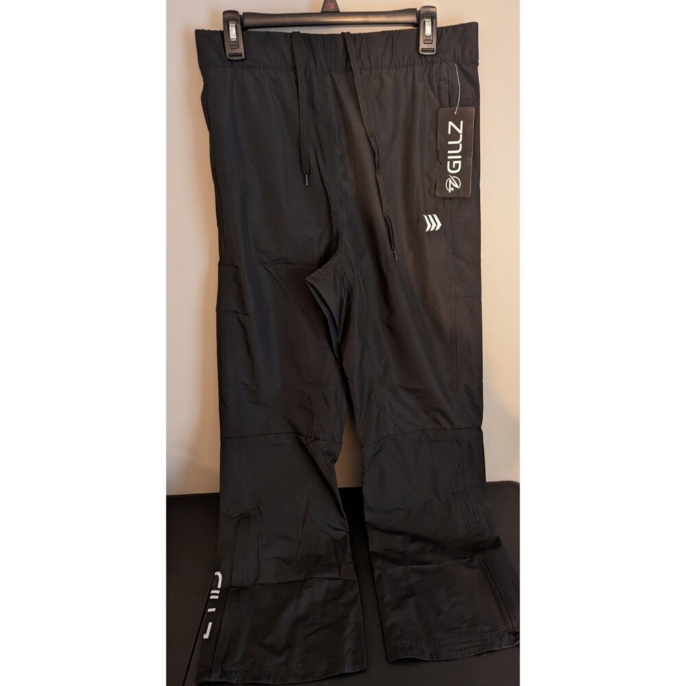 Gillz Men's Waterproof Packable Black Fishing Tournament Pants Size Medium NWT